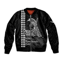 Custom Hawaii Bomber Jacket King Kamehameha Day - White LT6 - Wonder Print Shop