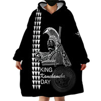 Custom Hawaii Wearable Blanket Hoodie King Kamehameha Day - White LT6 - Wonder Print Shop