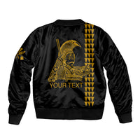 Custom Hawaii Sleeve Zip Bomber Jacket King Kamehameha Day - Gold LT6 - Wonder Print Shop