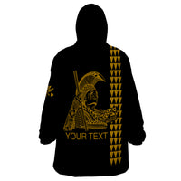 Custom Hawaii Wearable Blanket Hoodie King Kamehameha Day - Gold LT6 - Wonder Print Shop