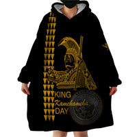 Custom Hawaii Wearable Blanket Hoodie King Kamehameha Day - Gold LT6 - Wonder Print Shop