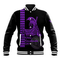 Custom Hawaii Baseball Jacket King Kamehameha Day - Purple LT6 - Wonder Print Shop
