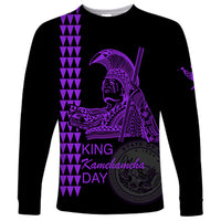 Custom Hawaii Long Sleeve Shirt King Kamehameha Day - Purple LT6 - Wonder Print Shop