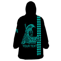 Custom Hawaii Wearable Blanket Hoodie King Kamehameha Day - Green LT6 - Wonder Print Shop