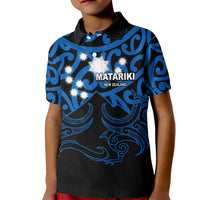 Matariki New Zealand Kid Polo Shirt Maori New Year Blue LT6 - Wonder Print Shop