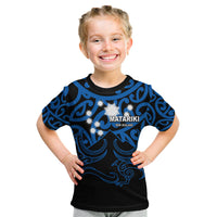 Matariki New Zealand Kid T Shirt Maori New Year Blue LT6 - Wonder Print Shop