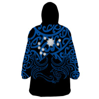 Matariki New Zealand Wearable Blanket Hoodie Maori New Year Blue LT6 - Wonder Print Shop