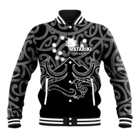 Matariki New Zealand Baseball Jacket Maori New Year White LT6 - Wonder Print Shop