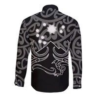 Matariki New Zealand Long Sleeve Button Shirt Maori New Year White LT6 - Wonder Print Shop