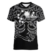 Matariki New Zealand Women V Neck T Shirt Maori New Year White LT6 - Wonder Print Shop