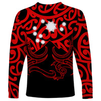 Matariki New Zealand Long Sleeve Shirt Maori New Year Red LT6 - Wonder Print Shop