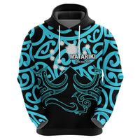 Matariki New Zealand Hoodie Maori New Year Light Blue LT6 - Wonder Print Shop