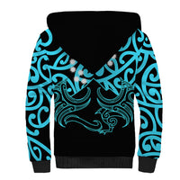 Matariki New Zealand Sherpa Hoodie Maori New Year Light Blue LT6 - Wonder Print Shop