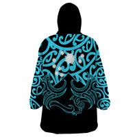 Matariki New Zealand Wearable Blanket Hoodie Maori New Year Light Blue LT6 - Wonder Print Shop