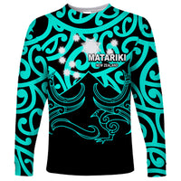 Matariki New Zealand Long Sleeve Shirt Maori New Year Turquoise LT6 - Wonder Print Shop