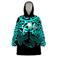 Matariki New Zealand Wearable Blanket Hoodie Maori New Year Turquoise LT6 - Wonder Print Shop