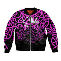 Matariki New Zealand Sleeve Zip Bomber Jacket Maori New Year Purple LT6 - Wonder Print Shop