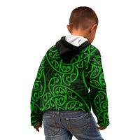 New Zealand Kid Hoodie Maori Pattern Green LT6 - Wonder Print Shop