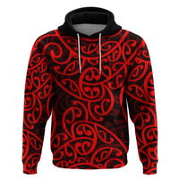 New Zealand Hoodie Maori Pattern Red LT6 - Wonder Print Shop