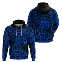 New Zealand Hoodie Maori Pattern Blue LT6 - Wonder Print Shop
