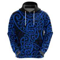 New Zealand Hoodie Maori Pattern Blue LT6 - Wonder Print Shop
