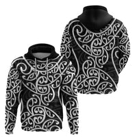 New Zealand Hoodie Maori Pattern White LT6 - Wonder Print Shop