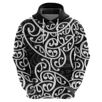 New Zealand Hoodie Maori Pattern White LT6 - Wonder Print Shop