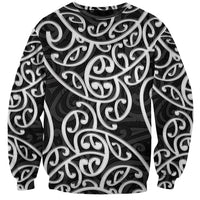New Zealand Sweatshirt Maori Pattern White LT6 - Wonder Print Shop