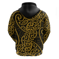 New Zealand Hoodie Maori Pattern Gold LT6 - Wonder Print Shop