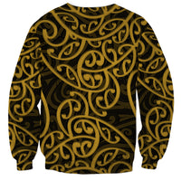 New Zealand Sweatshirt Maori Pattern Gold LT6 - Wonder Print Shop