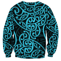 New Zealand Sweatshirt Maori Pattern Light Blue LT6 - Wonder Print Shop