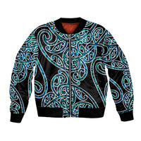 New Zealand Bomber Jacket Maori Pattern Papua Shell LT6 - Wonder Print Shop