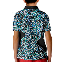 New Zealand Kid Polo Shirt Maori Pattern Papua Shell LT6 - Wonder Print Shop