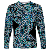New Zealand Long Sleeve Shirt Maori Pattern Papua Shell LT6 - Wonder Print Shop