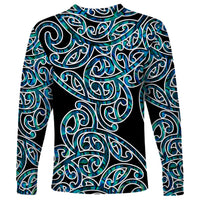 New Zealand Long Sleeve Shirt Maori Pattern Papua Shell LT6 - Wonder Print Shop