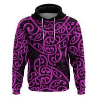 New Zealand Hoodie Maori Pattern Purple LT6 - Wonder Print Shop