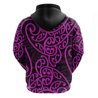 New Zealand Hoodie Maori Pattern Purple LT6 - Wonder Print Shop