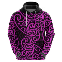New Zealand Hoodie Maori Pattern Purple LT6 - Wonder Print Shop