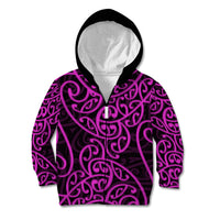 New Zealand Kid Hoodie Maori Pattern Purple LT6 - Wonder Print Shop