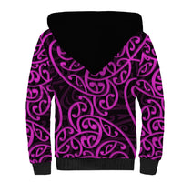 New Zealand Sherpa Hoodie Maori Pattern Purple LT6 - Wonder Print Shop