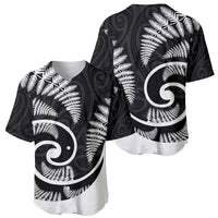 New Zealand Baseball Jersey Maori With Silver Fern White LT6 - Wonder Print Shop