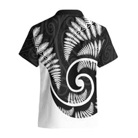 New Zealand Hawaiian Shirt Maori With Silver Fern White LT6 - Wonder Print Shop