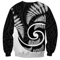 New Zealand Sweatshirt Maori With Silver Fern White LT6 - Wonder Print Shop