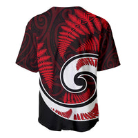 New Zealand Baseball Jersey Maori With Silver Fern Red LT6 - Wonder Print Shop