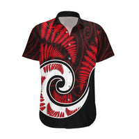 New Zealand Hawaiian Shirt Maori With Silver Fern Red LT6 - Wonder Print Shop