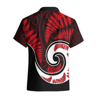 New Zealand Hawaiian Shirt Maori With Silver Fern Red LT6 - Wonder Print Shop