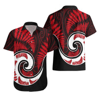 New Zealand Hawaiian Shirt Maori With Silver Fern Red LT6 - Wonder Print Shop