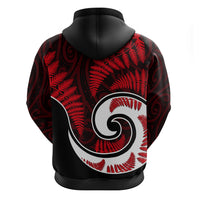 New Zealand Hoodie Maori With Silver Fern Red LT6 - Wonder Print Shop
