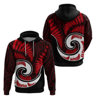 New Zealand Hoodie Maori With Silver Fern Red LT6 - Wonder Print Shop