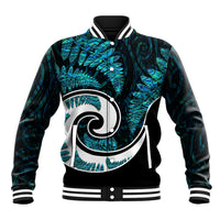 New Zealand Baseball Jacket Maori With Silver Fern Papua Shell Green Ver.2 LT6 - Wonder Print Shop